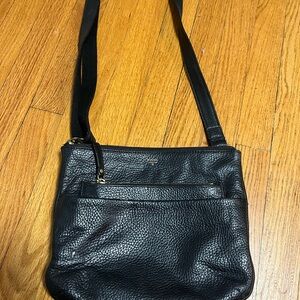 Fossil Black Leather Shoulder Bag